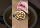 Coffee art: let’s make chasing hearts #goldenbrowncoffee #coffee #coffeeart #latteart #barista #easy